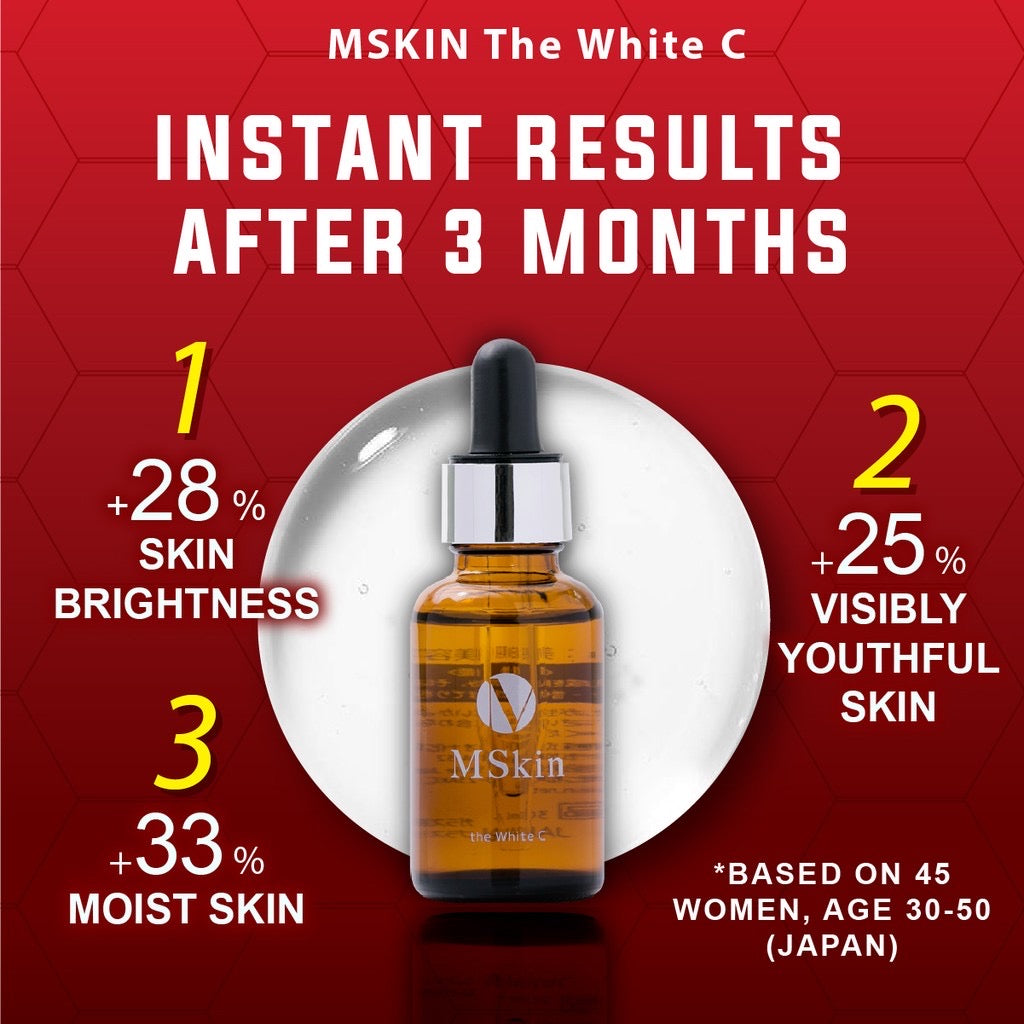 MSkin the White C Whitening Serum Lightens Dark Spots & Pigmentation (30ml) - GBS