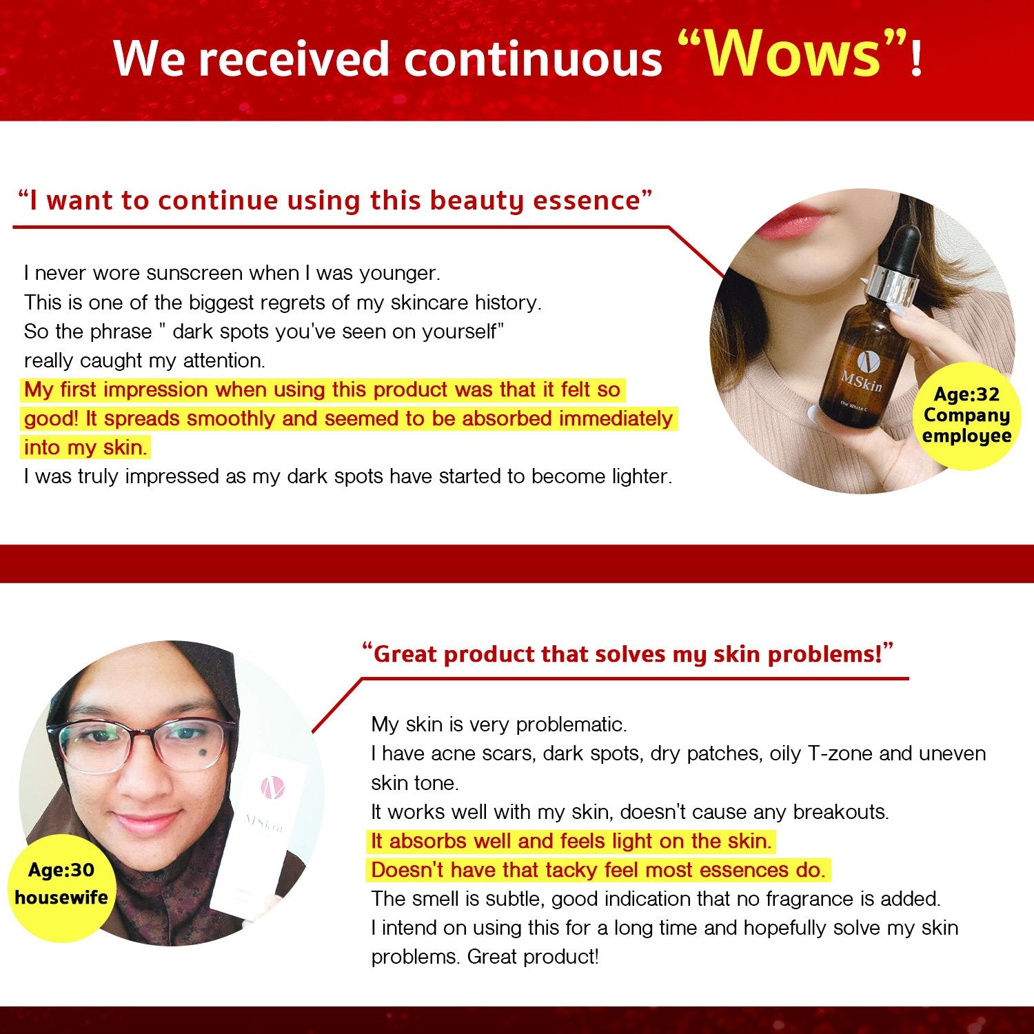 MSkin the White C Whitening Serum Lightens Dark Spots & Pigmentation (30ml) - GBS