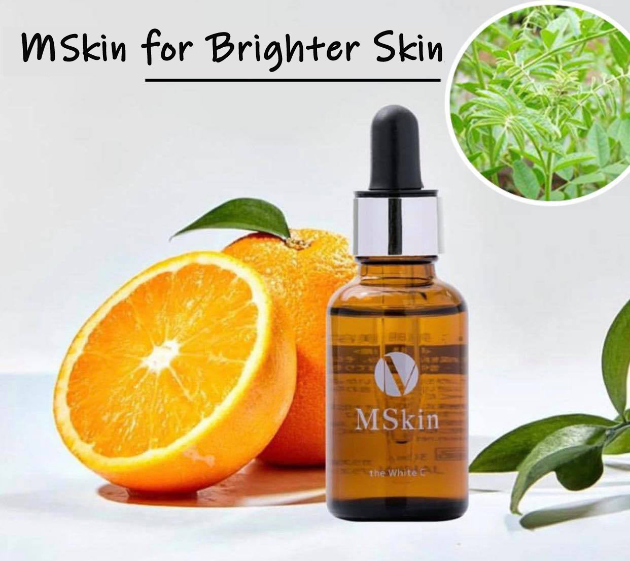 MSkin the White C Whitening Serum Lightens Dark Spots & Pigmentation (30ml) - GBS